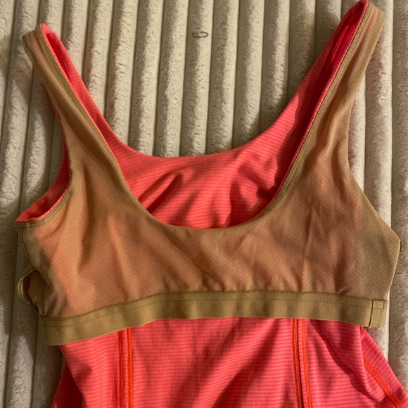 2 LULULEMON WHOLEHEARTED TANK BRIGHT ORANGE/TONKA - BLUE STRIPE SIZE-8 LONG - Picture 10 of 15